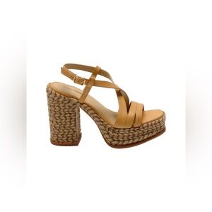 FREE PEOPLE NWT FAHN JUTE PLATFORM SANDALS NATURAL 1.5 IN PLATFORM SIZE 9 NWT